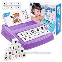 2 in 1 Matching Letter Number Games Teaches Word Recognition Spelling and Increases Memory，Preschool Learning Educational Toys for Boys Girls Age 3-8 Years Words Spelling Math Learning Toypurple