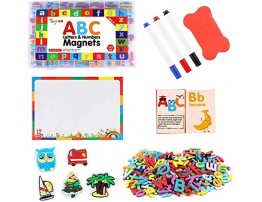253 PCS Magnetic Letters and Numbers Kit with Double-Sided Magnetic Board and Storage Box Foam Alphabet ABC Refrigerator Magnets Classroom Educational Toys for Kids Children Toddlers
