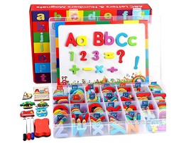 253 PCS Magnetic Letters and Numbers Kit with Double-Sided Magnetic Board and Storage Box Foam Alphabet ABC Refrigerator Magnets Classroom Educational Toys for Kids Children Toddlers