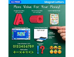 All Prime 247Pc Magnetic Letters and Numbers for Toddlers -Includes Magnet Board Emoji Magnets ABC Education Sheet Math Magnets & More -Upper and Lowercase ABC Magnets for Kids and Classrooms