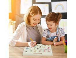 BAMMAX Magnetic Drawing Board Magnetic Alphabet Letter Tracing Board Double-Side Magnetic ABC Learning Board Educational Montessori Uppercase & Lowercase Letters Read Write Preschool Toy for Toddlers