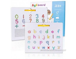 CONNOO Double Sided Magnetic Alphabet Number Board 2 in 1 ABC 1 2 3 Magnet Tracing Board STEM Educational Toy for Preschool Toddlers ABC Letters Lowercase & Number Math Calculation