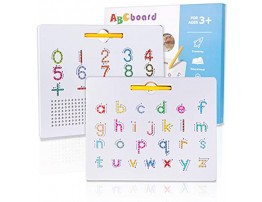 CONNOO Double Sided Magnetic Alphabet Number Board 2 in 1 ABC 1 2 3 Magnet Tracing Board STEM Educational Toy for Preschool Toddlers ABC Letters Lowercase & Number Math Calculation