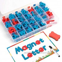 Coogam Magnetic Letters 208 Pcs with Magnetic Board and Storage Box Uppercase Lowercase Foam Alphabet ABC Magnets for Fridge Refrigerator Educational Toy Set for Classroom Kids Learning Spelling