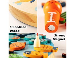 CozyBomB Magnetic Wooden Fishing Game Toy for Toddlers Alphabet Fish Catching Counting Preschool Board Games Toys for 3 4 5 Year Old Girl Boy Kids Birthday Learning Education Math with Magnet Poles