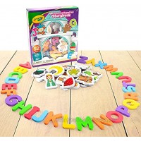 Crayola ABC Matching Magnet Set for Kids – Alphabetical Letter for Toddlers – Comes with Magnetic Animal Toys for Extra Learning – Classroom and Home Education Spelling Learning Set – Storybook