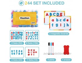 Hautton ABC Magnetic Letters Set 238 Pcs Movable Foam Alphabet Numbers with 2 Magnet Boards 3 Pens and 1 Eraser Educational Alphabet Magnets Kit for Kids Spelling Learning