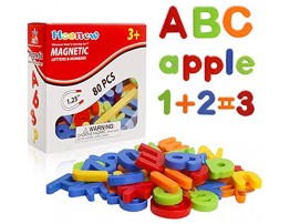 HOONEW Magnetic Letters Numbers Alphabet ABC 123 Fridge Magnets Colorful Plastic for Educational Toy Set Preschool Learning Spelling Counting Game Uppercase Lowercase for Toddler Kids80 Pcs