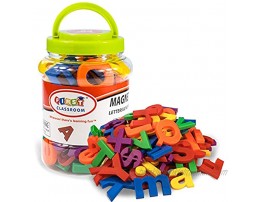 JCREN Jumbo Magnetic Alphabet Letters and Numbers Toy ABC 123 Fridge Plastic Toy Educational Magnet in Bucket Preschool Learning Spelling Counting Uppercase Lowercase Math Symbols for Toddler80pcs
