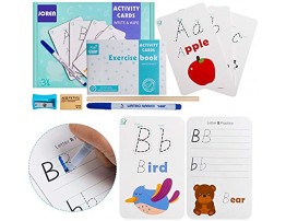 JCREN Letter Alphabet Flash Cards ABC Sight Words Writing Practice TracingLearningFlashcards Educational Toy with Pen and Exercise WorkBook for Kids Toddler Preschool HomeschoolPreK 3 Years+