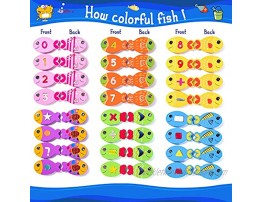 Joyjoz 30 Pcs Magnetic Fishing Games Toy Toddler Wooden Educational Toys for Kids Preschool Learning Toys Fish Board Games for Kids Boys Girls Birthday Gift with Magnetic Poles Dice