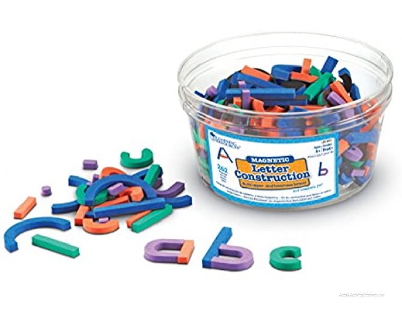 Learning Resources Magnetic Letter and Number Construction Set Soft Foam Magnetic Shapes Uppercase and Lowercase Letters Teaching Aids 262 Pieces Grades Prek+ Ages 4+