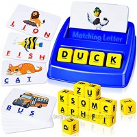 Matching Letter Game,QIJK Kids Educational Toys,Alphabet Puzzle Toddler Learning Toys,Spelling Memory Game ,with Word Cards Develop Vocabulary and Spelling Skills,3-8 Year Preschool Toddlers Gifts