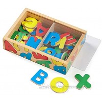Melissa & Doug 52 Wooden Alphabet Magnets in a Box Uppercase and Lowercase Letters
