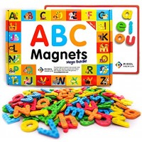 Pixel Premium Magnetic Letters for Kids 142 ABC Alphabet Magnets for Preschool Letter Magnets with White Magnetic Board Educational Fridge Magnets for Kids Refrigerator or Classroom