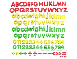 SpriteGru 123 PCs Magnetic Form Letters and Numbers with Uppercase and Lowercase Plus Symbols for Alphabet Vocabulary Math Each Measures About 1.2 x 1.5