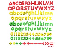 SpriteGru 123 PCs Magnetic Form Letters and Numbers with Uppercase and Lowercase Plus Symbols for Alphabet Vocabulary Math Each Measures About 1.2 x 1.5