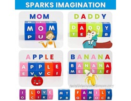 SUMAKU Magnetic Alphabet Rotating Blocks for Spelling Educational Toys for Beginners to Read Phonics Game and CVC Word Builders for Children Ages 3 Years + 10PC Set