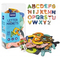 USATDD Jumbo Magnetic Letters Cute Colourful Animals Alphabet Toys Refrigerator Magnets Stick Paper Uppercase ABC Alphabet Toy Set for Preschool Educational 3 4 5 Year Old Toddler Kids Boy Girl