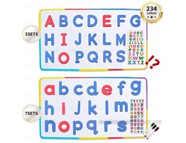 YBQZ Classroom Magnetic Letters Kit 234 Pcs with 2 Double-Side Magnet Boards & Magnetic Erasers Stickers Set Foam Alphabet Letters for Kids Spelling