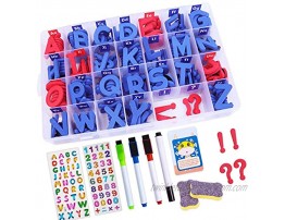 YBQZ Classroom Magnetic Letters Kit 234 Pcs with 2 Double-Side Magnet Boards & Magnetic Erasers Stickers Set Foam Alphabet Letters for Kids Spelling