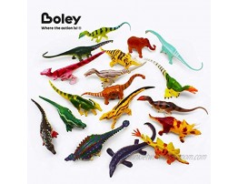 Boley 18 Pack 4 Authentic Dinosaur Set The Gosnell Model Educational Dinosaur and Mammoth Action Figure Toy Playset for Children Great As Dinosaur Toys and Birthday Party Favors!