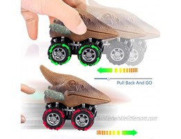 Dinosaur Toy Pull Back Cars: 6 Pack Set Realistic Dino Cars | Mini Monster Truck with Big Tires | Small Dinosaur Toys for Kids 3-6 | Xmas Birthday Party Favor Gifts for 3,4,5,6 Year Old Boys Toddler
