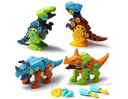 Dinosaur Toys for Kids 3-5 5-7 Cavebit Take Apart Jurassic World Toys Dino Building Toy Set for 3 4 5 6 7 Years Old Boys and Girls 4 Pack with 4 Dinosaur Eggs