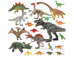 E EAKSON Dinosaur Toys for Kids and Boys,Realistic Looking Dinosaurs Action Figures Set,Including T-Rex Velociraptor Etc,27 Pcs for Kids Girls Age 3-7 Party Favors,Birthday Gifts.