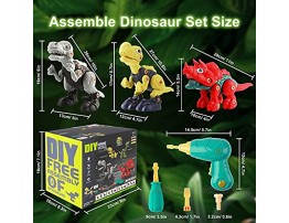 Fivegoes Take Apart Dinosaur Sounding Toys for Kids Dinosaur Building Toy Set DIY Construction Engineering Play Kit STEM Learning Toy with Electric Drill and Screwdriver Best Gifts for Boys Girls
