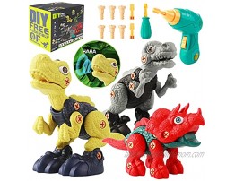 Fivegoes Take Apart Dinosaur Sounding Toys for Kids Dinosaur Building Toy Set DIY Construction Engineering Play Kit STEM Learning Toy with Electric Drill and Screwdriver Best Gifts for Boys Girls