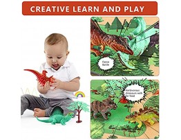 Gomyhom Dinosaur Toys for Boys 24 Pcs Large Dinosaur Figure with Activity Play Mat & Trees Realistic Educational Jurassic World Dino Playset for Girls Kids Toddlers Gift