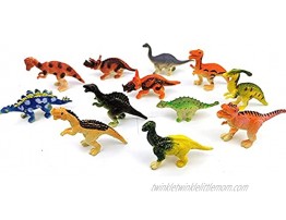 HAPTIME Plastic Assorted Mini Dinosaur Figures Little Dinosaur Figurine Small Dino Toy 1.5 inch 3 inch Great for Dino Cake Topper Pack of 12