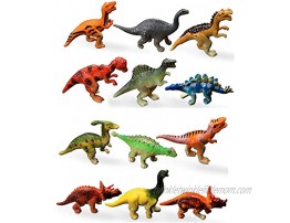 HAPTIME Plastic Assorted Mini Dinosaur Figures Little Dinosaur Figurine Small Dino Toy 1.5 inch 3 inch Great for Dino Cake Topper Pack of 12