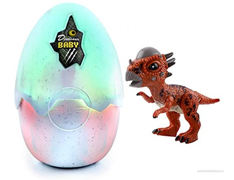 Hatching Eggs Dinosaur Toys Dinosaur Eggs That Hatch with Realistic Dinosaur Action Figure Music and Hatching Sound with LED Light Novelty Educational Toy Party Favors Gift for 3 Year & Up Kids