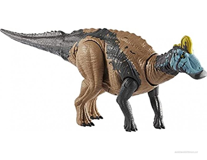 Jurassic World Sound Strike Edmontosaurus Figure with Strike and Chomping Action Realistic Sounds Movable Joints Authentic Color and Texture; Ages 4 and Up