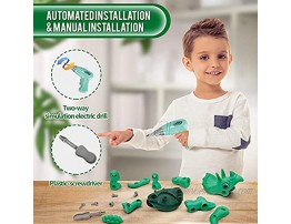 mom&myaboys 3-5 4-6 7-9-year-old STEM Building Dinosaur Toy Set to Cultivate Children's Hands-on Ability and Concentration Blue-Green-Brown 3 Piece Set Large-B