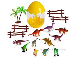 Next Milestones Easter Egg Toys for Toddlers 3 Pack with 12 Assorted Realistic Insect Ocean Life and Dinosaur Toy Figures Each Learning Kids Toy Set with Trees and Rocks for Boys and Girls