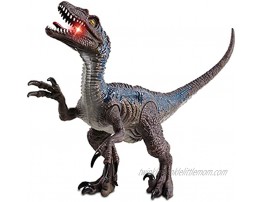 NKOK WowWorld B O Velociraptor Lights & Sounds Realistic Reptile Roars by Rotating an arm Red LED Lights in Mouth and Along Ribs Articulated in Mouth arms Legs and Tail Great Gift