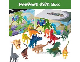 PartyNow 12 Dinosaur Toys with Colorful Tin Case Each Dino is 6 Inch Large for Boys & Girls Gift Suitable for Kids 3 to 10