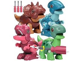 Smarkids Take Apart Dinosaur Toys for Kids 4-Pack Building Toy Set with Screwdriver Construction Engineering Play Kit STEM Learning for Boys Girls Toddlers Age 3 4 5 6 7 Year Old