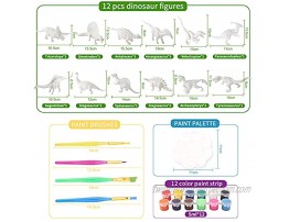 SpringFlower Dinosaur Toys for 3 Years Old & Up Dinosaur Arts and Crafts Painting kit including12 Realistic Looking Dinosaurs Figures DIY Creative Toy Gift for Kids Boys and Girls