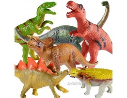 TEPSMIGO Huge Soft Dinosaur Toys 6PCS Jumbo Dinosaur Set Realistic Looking Big Dinosaur Figures,Including Jurassic T-Rex Velociraptor Triceratops Stegosaurus Brachiosaurus Ankylosaurus for Kids