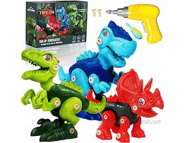 Tiffox Dinosaur Toys for Kids Take Apart Dinosaur Toys for 3 4 5 6 7 8 Year Old Boys STEM Construction Building Play Kits with Electric Drill Birthday Xmas Gifts for 3-8 Year Old Boys Girls