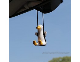 Car Dashboard Decoration Accessories,Rubber Duck with Helmet and Chain Doll Toy,Cute Swing Duck Hanging Ornament Decoration for Car Rear View Mirror