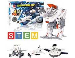 CIRO Space Toys 4-in-1 Building Toys Learning Science Kit Solar Power Robot Kit Space Explorer Fleet STEM Toys for Kids Aged 8-12