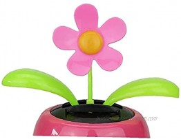 Eaarliyam Solar Powered Dancing Flower Car Decoration Colorful Bobblehead Sunflower for Car Dashboard Office Desk Home-Pink