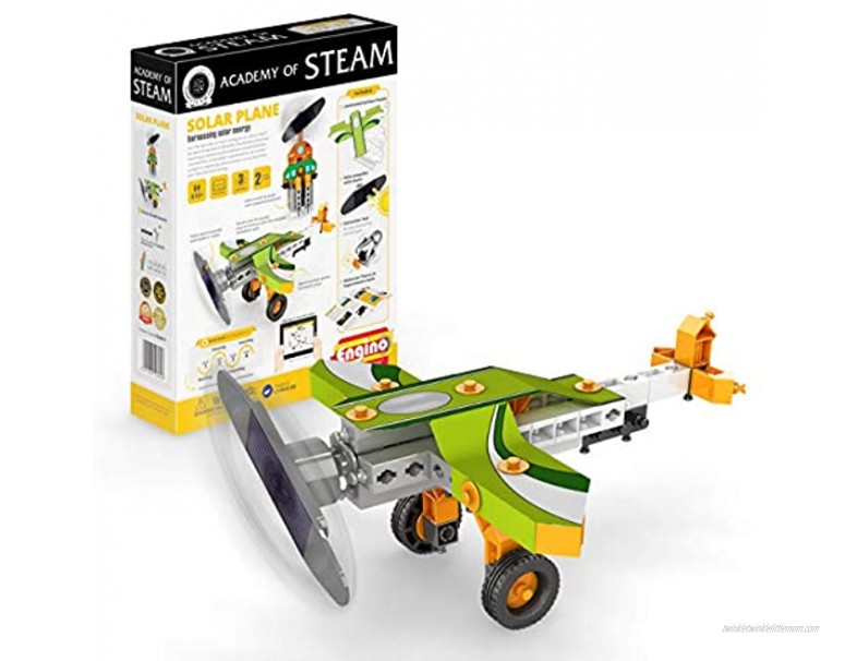Engino Academy of Steam Toys | Solar Plane: Harnessing Solar Energy STEM Building Toy & Learning Activities & Experiments | Perfect for Home Learning Multi STEAMXF11