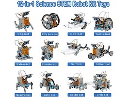 ESSAJOY STEM 12-in-1 Solar Power DIY Building Kit Solar Robot Kit for Kids Educational Science Building Toys-Powered by Solar for Age 8-12 Boys Girls Kids Teens and Science Lovers Blue