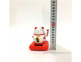 FAgdsyigao Cute Lucky Cat Solar Powered Flip Flap Pot Swing Toy for Home Desk Decor Car Dashboard Ornament Red